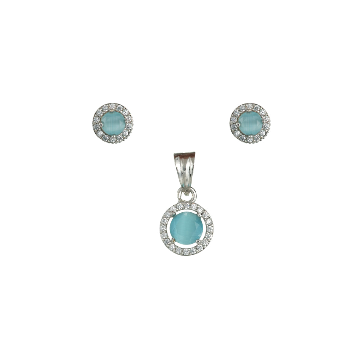 Aqua Circle Pendant Set