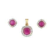 Sunburst Pink Pendant Set