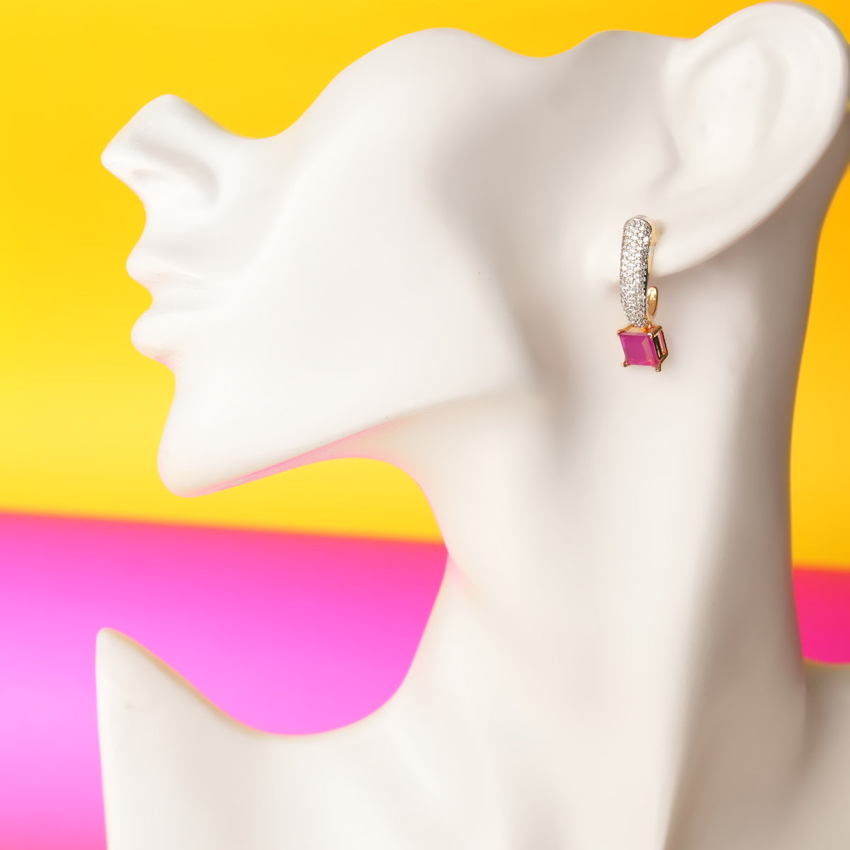 Gulaabi Arc Drop Earrings