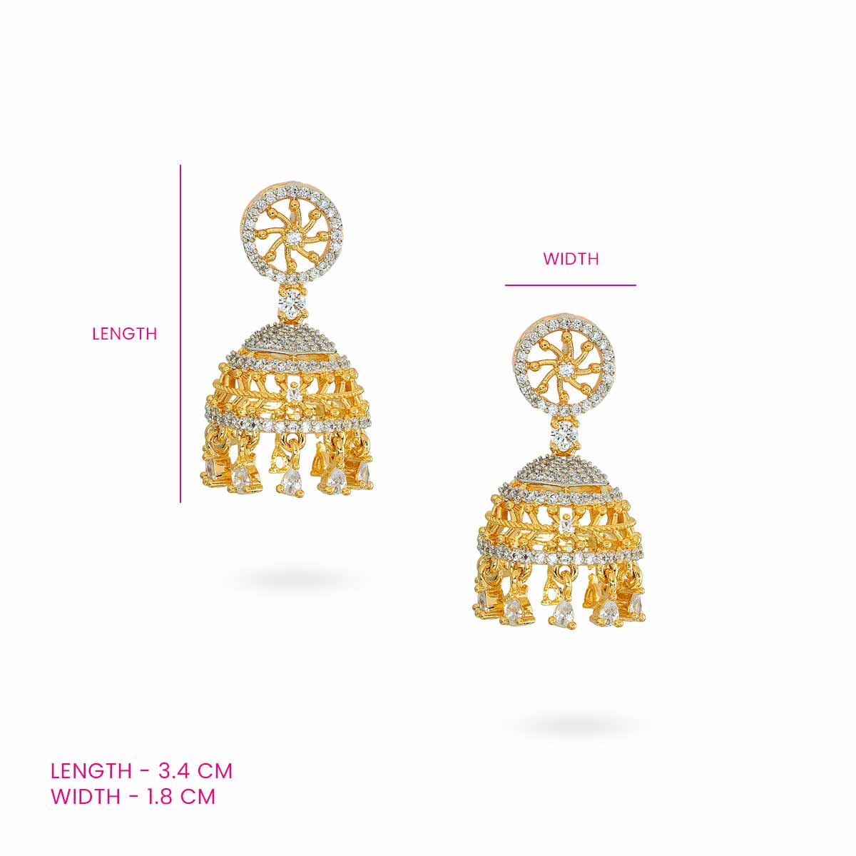 Golden Charm Jhumka Earrings