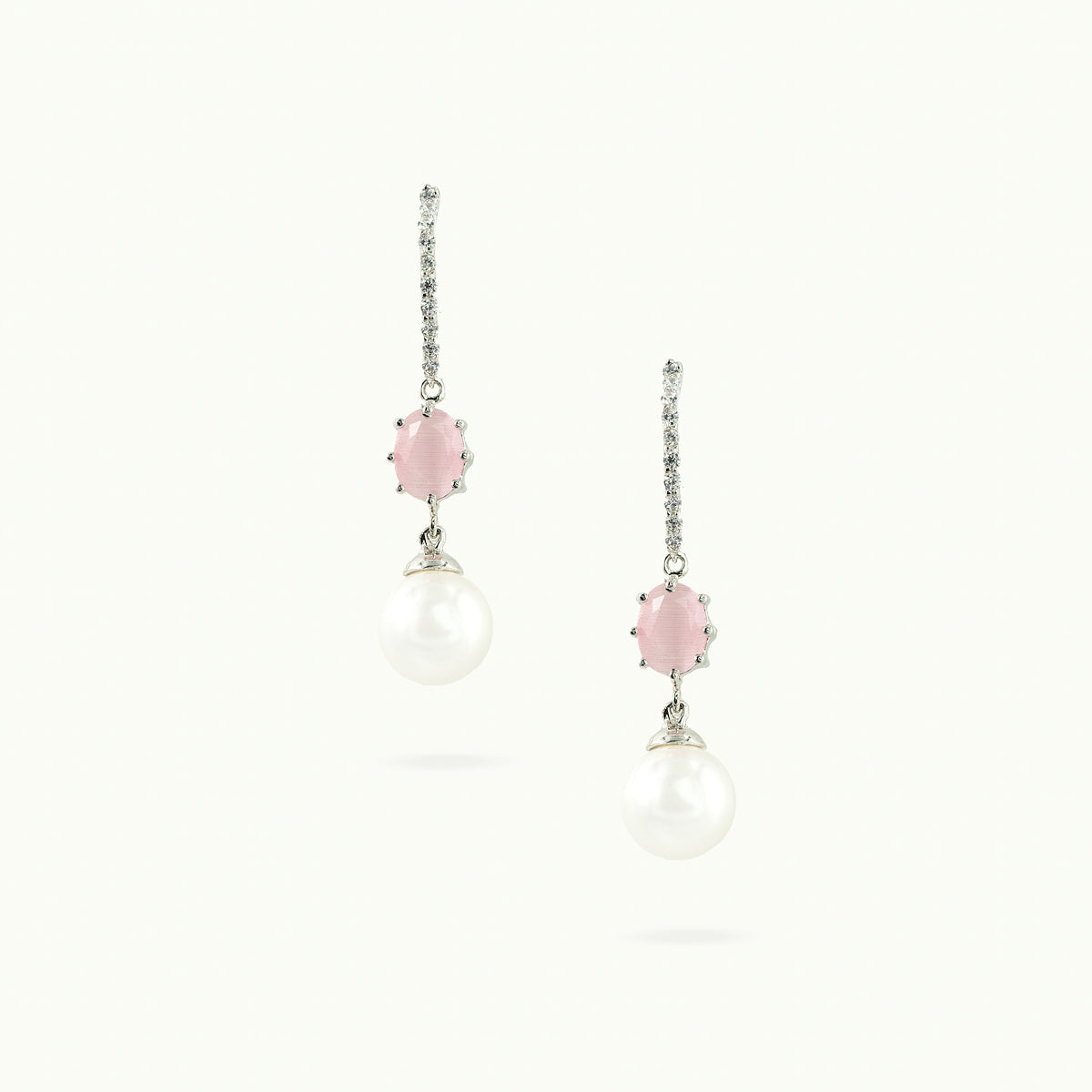 Elegant Drop Chain Pearl Earrings