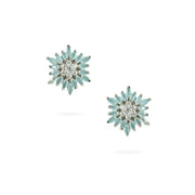 Aqua Petal Radiance Stud Earrings