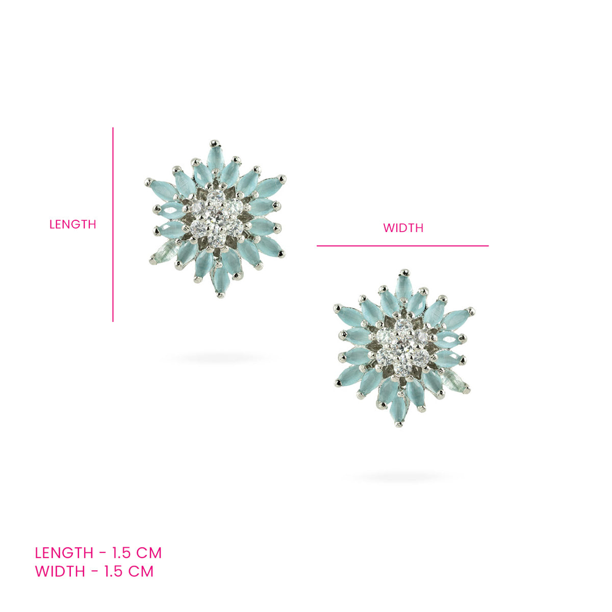 Aqua Petal Radiance Stud Earrings