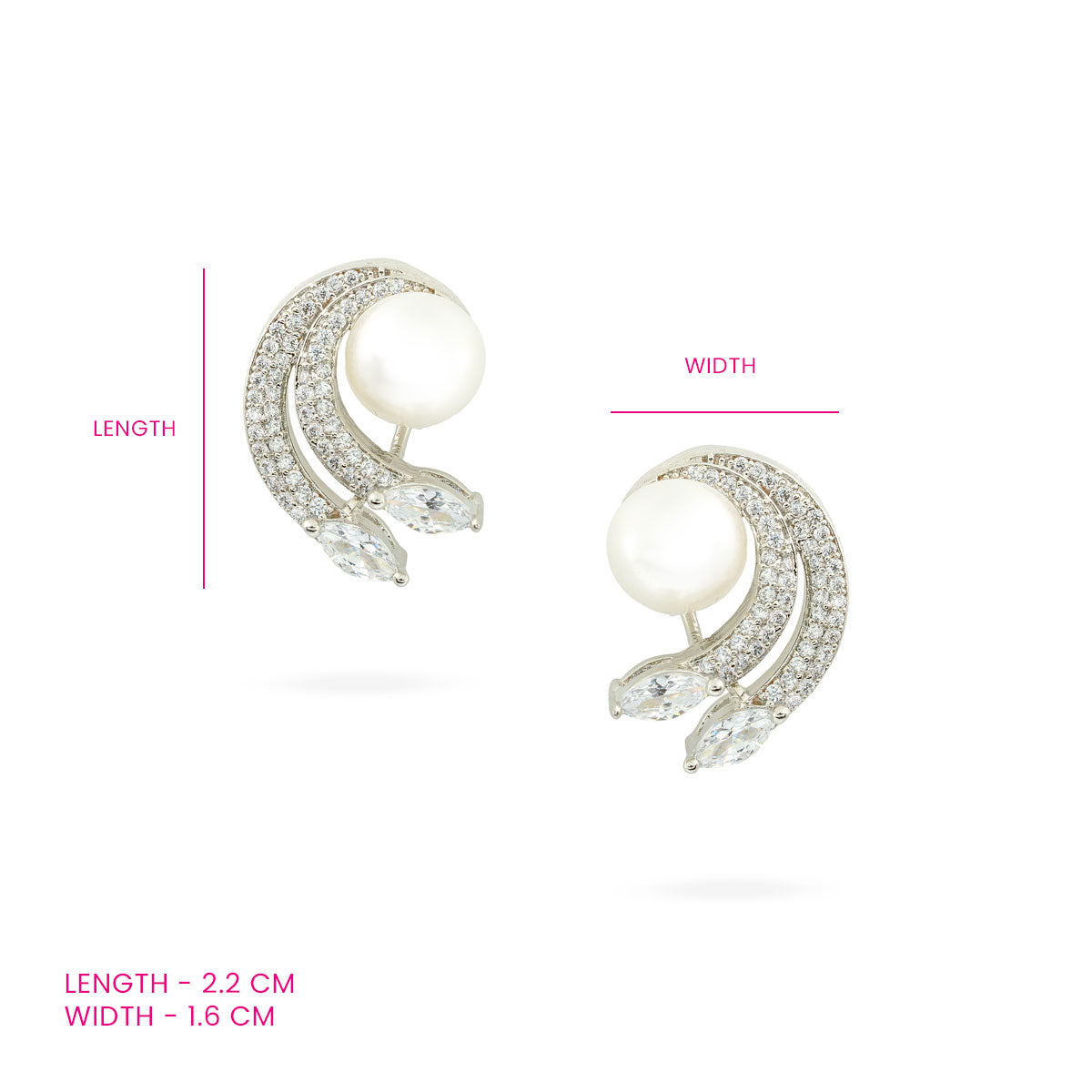 Pearl Luna Charm Studs