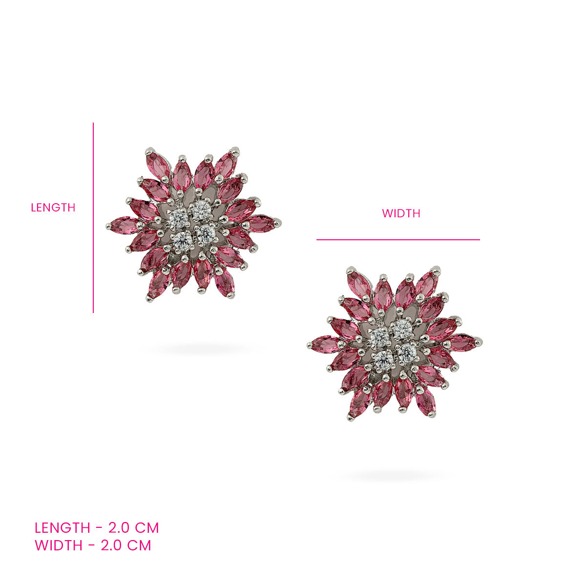 Radiant Blossom Pink CZ Earrings