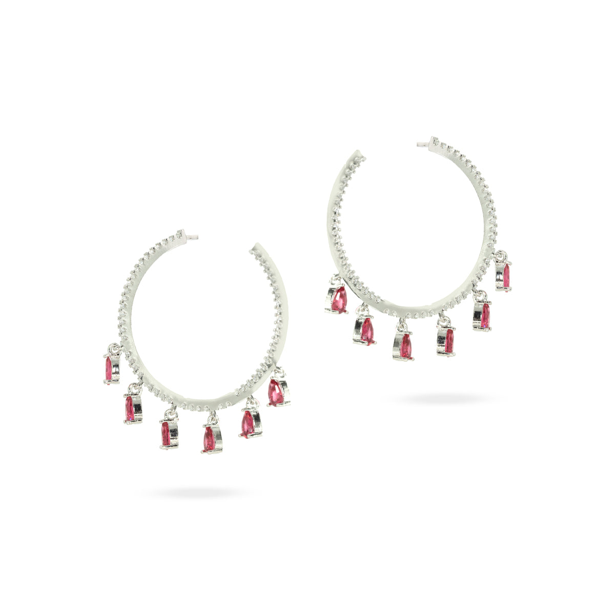 Ruby Spark Cascade Hoop Earrings