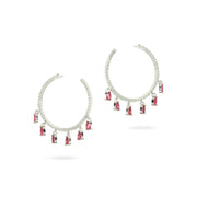 Ruby Spark Cascade Hoop Earrings