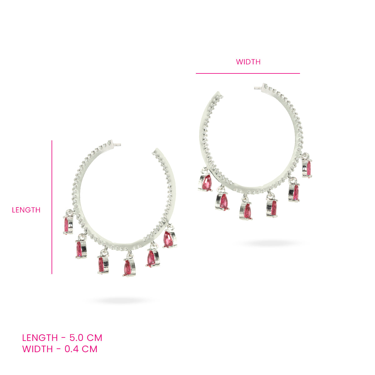 Ruby Spark Cascade Hoop Earrings