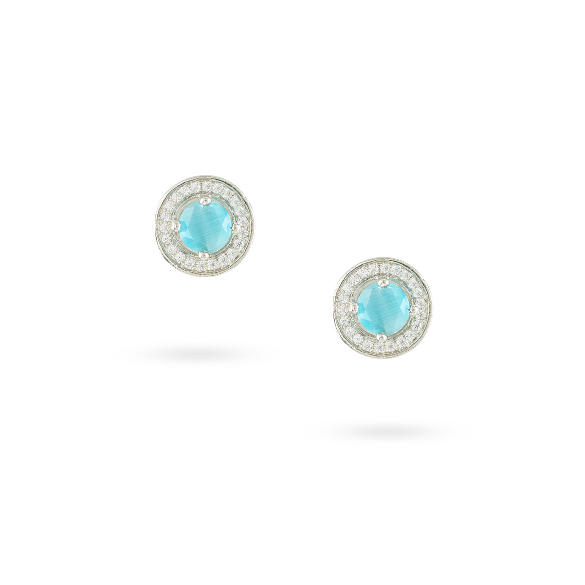 Aqua Circle Earrings