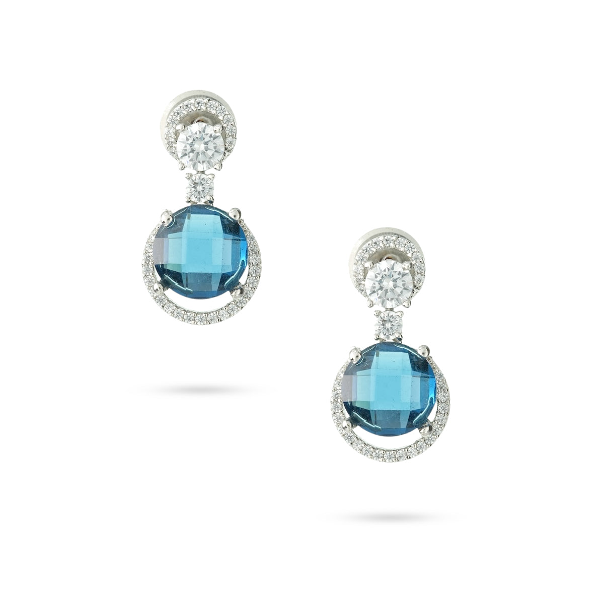 Blue Crystal Drop Earrings