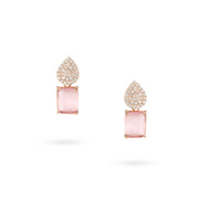 Pink Pave Drop Earrings