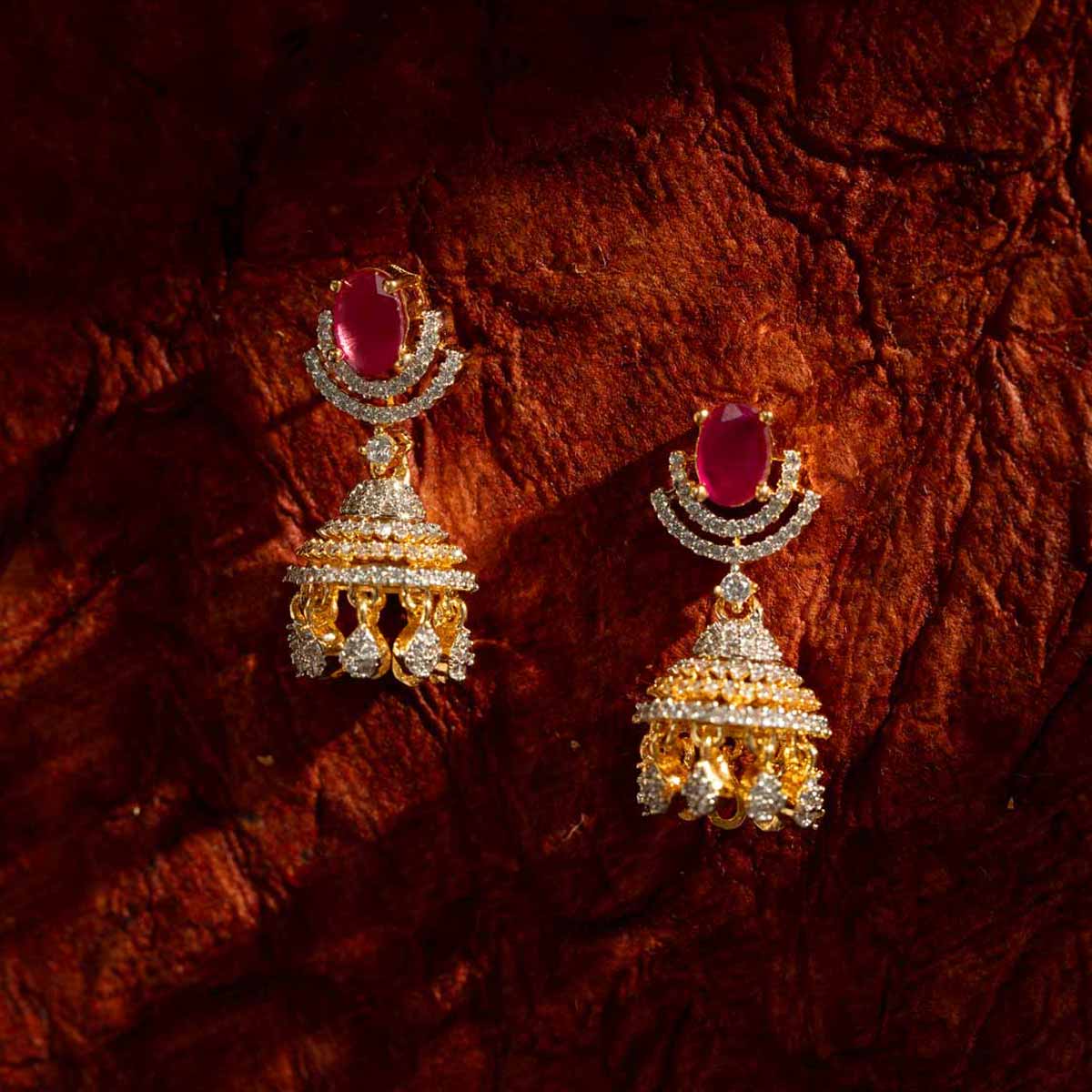 Gulabi Jhumka Earrings