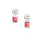 Ruby and Crystal Drop Earrings