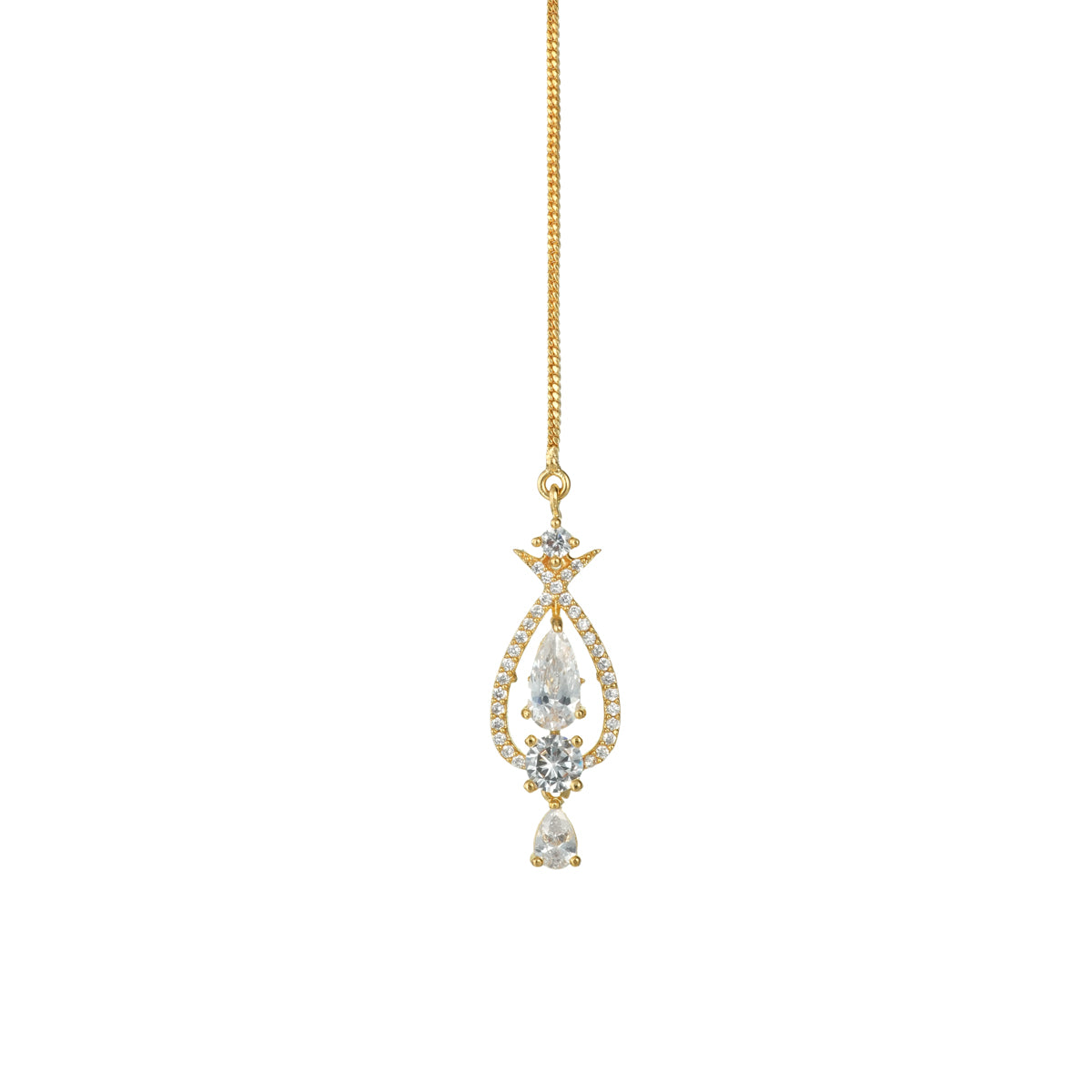 Elegant Maang Tikka with Teardrop Design