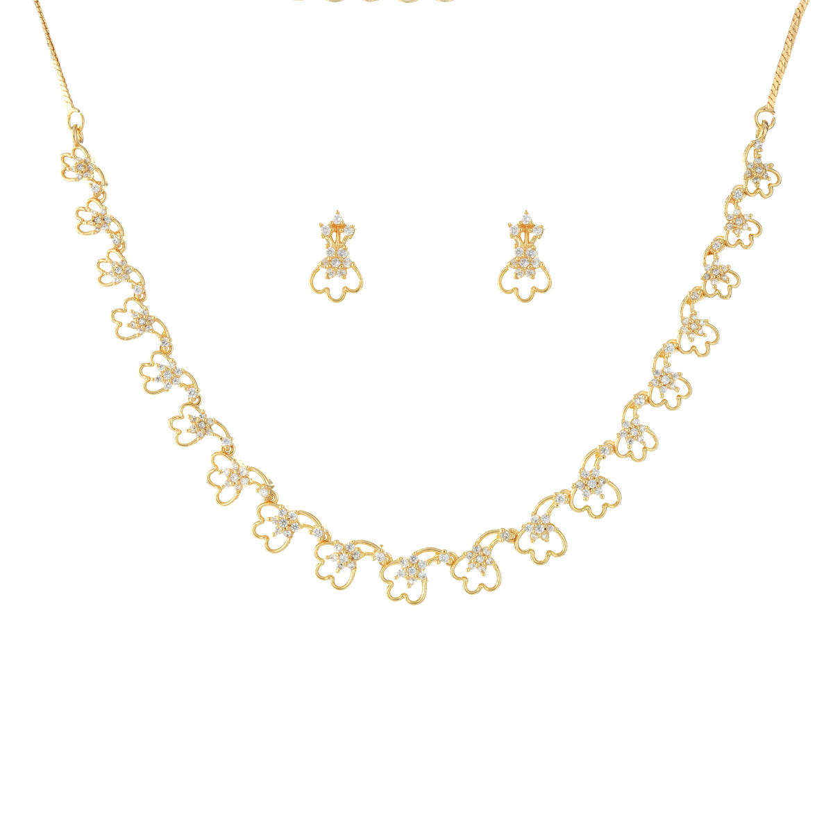 Floral Pendant Necklace and Earrings Set