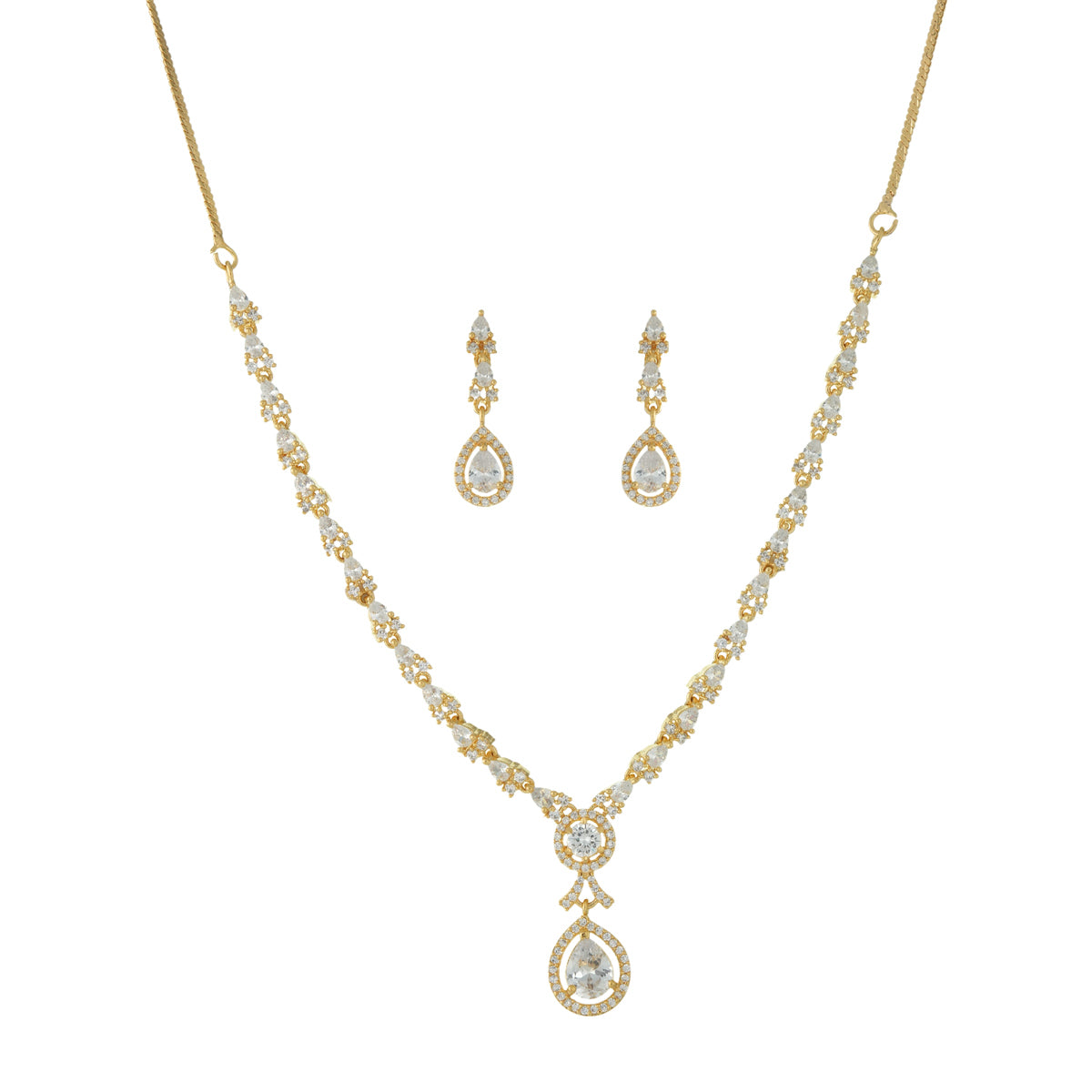 Delicate Zircon Stone Necklace Set