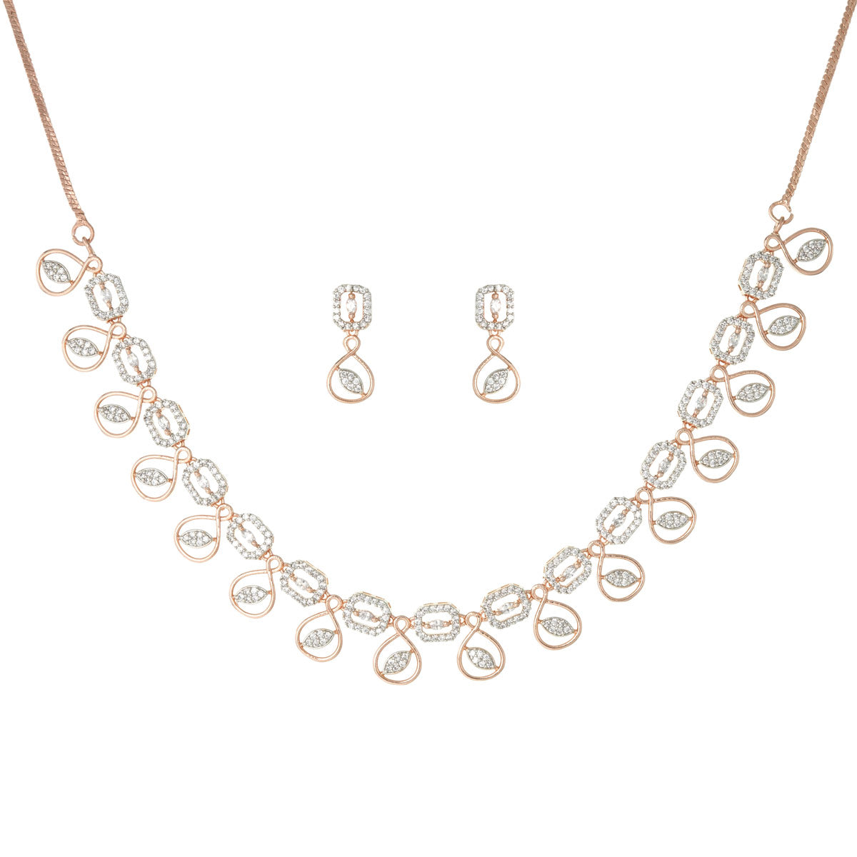 Teardrop Design Necklace and Earrings Set