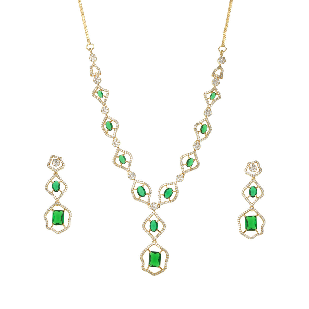 Green Gemstone Necklace Set