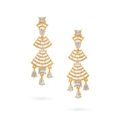 Fan-Shaped Chandelier Earrings