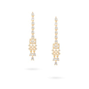 Long Dangle Earrings with Emerald Cut