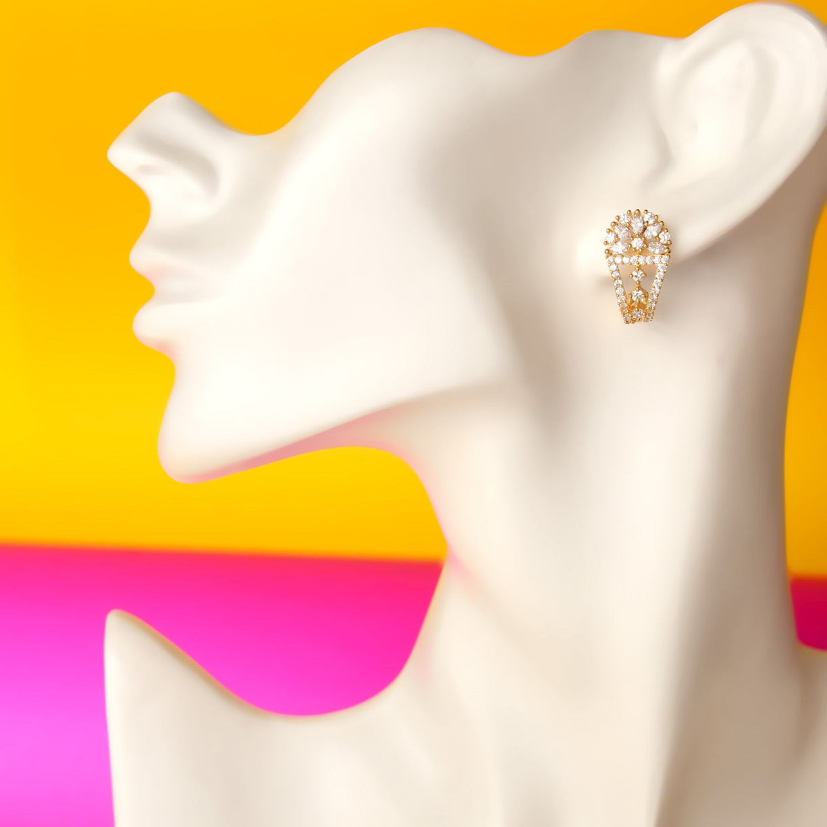 Floral Shaped Diamond Style Earrings