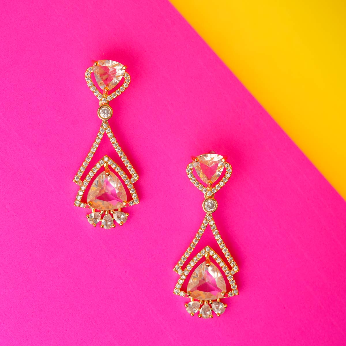 Triangular Shaped Drop Earrings