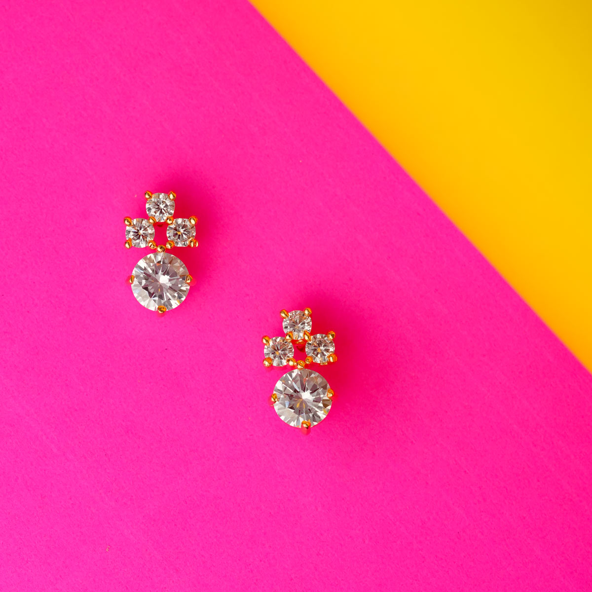 Zircon Cluster Stud Earrings