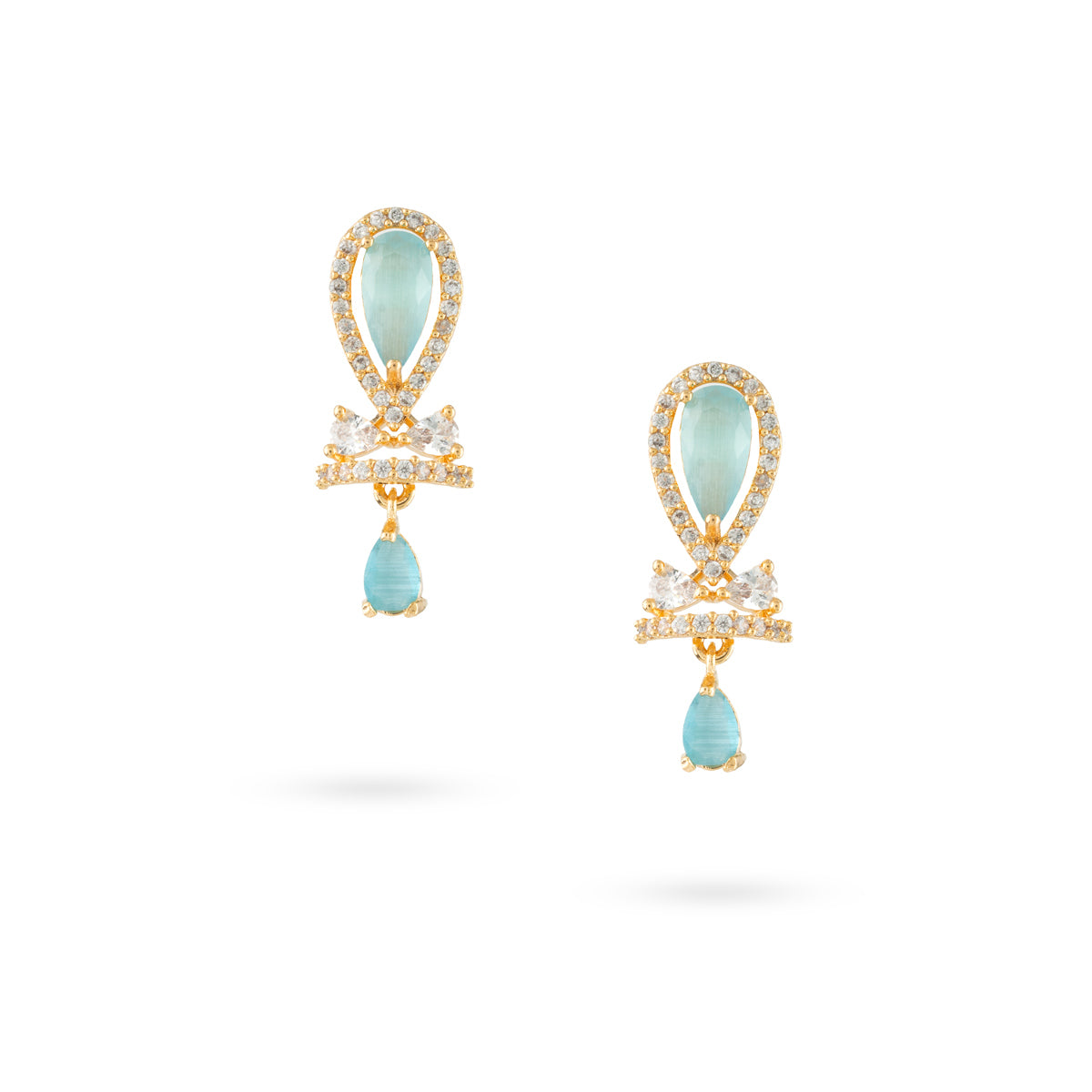 Elegant Teardrop Blue Zircon Earrings