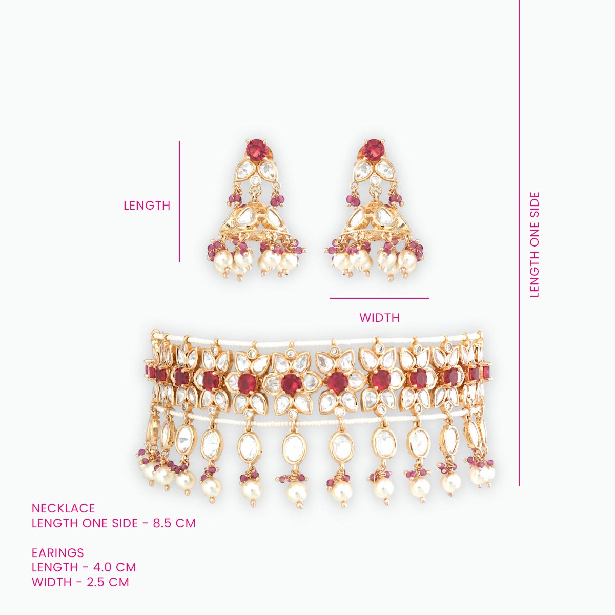 Kundan Bridal Choker Set with Pearl Droplets