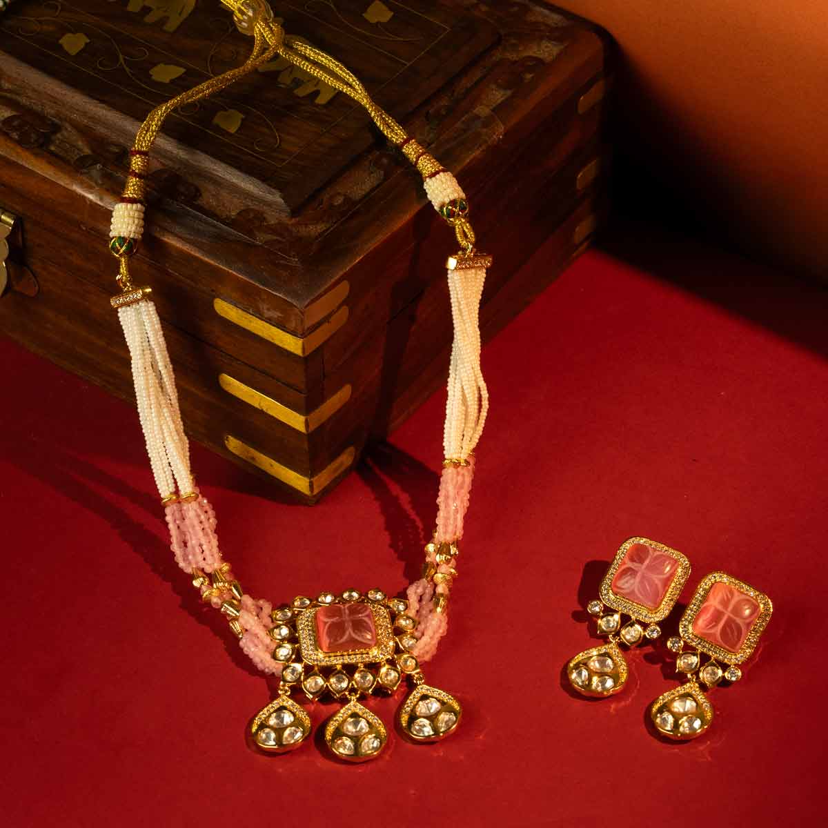 Kundan Premium Necklace with Stone Engraving