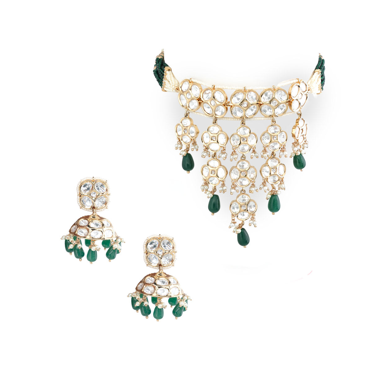 Kundan Pearl Drop Choker Set