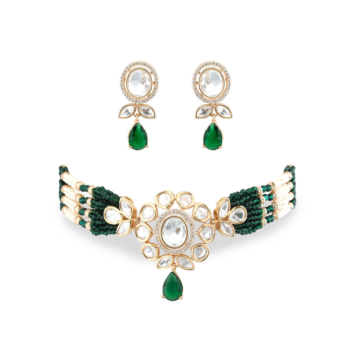 Royal Kundan Pearl Choker Set