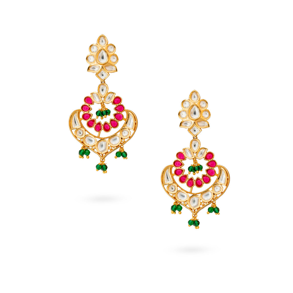 Rajmala Kundan Chandbali Earrings