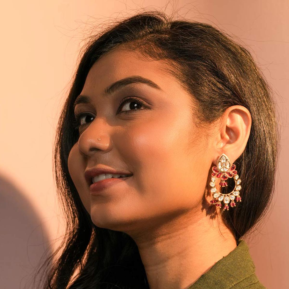 Varnika Kundan Chandbali Earrings