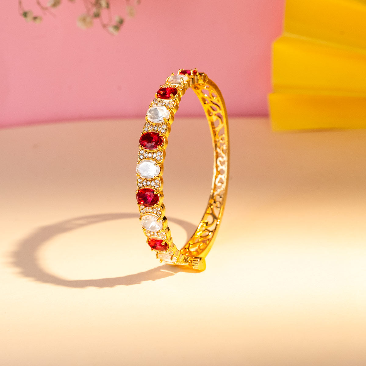 Devika Ruby Kundan Bangle