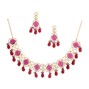 Rohini Ruby Kundan Necklace Set