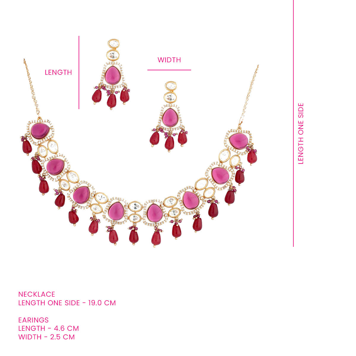 Rohini Ruby Kundan Necklace Set