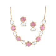 Gulnaar Pink Kundan Necklace Set