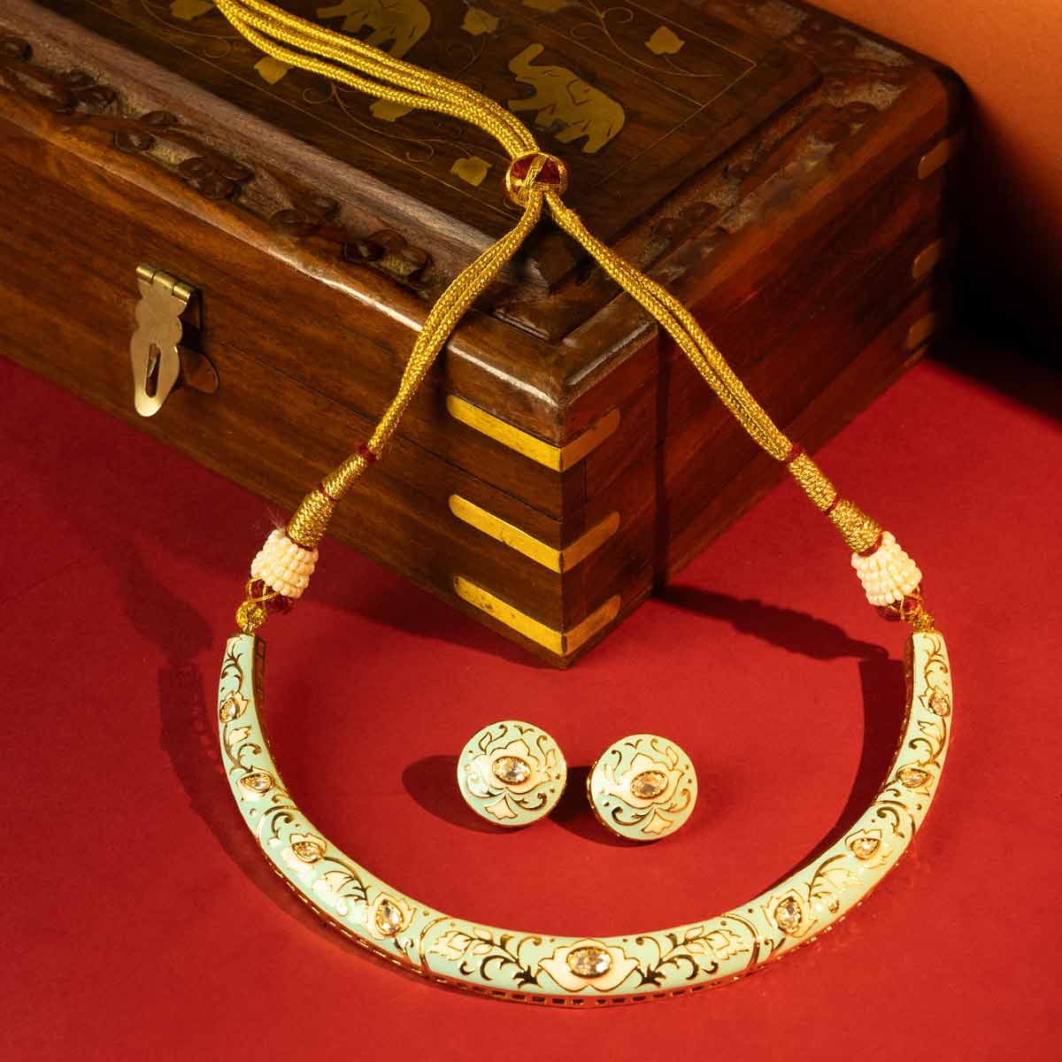 Raktkamal Meenakari Necklace Set