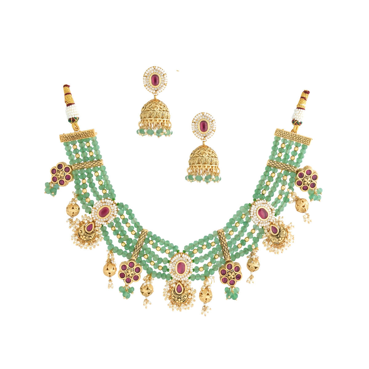 Aarunya Beaded Kundan Necklace Set