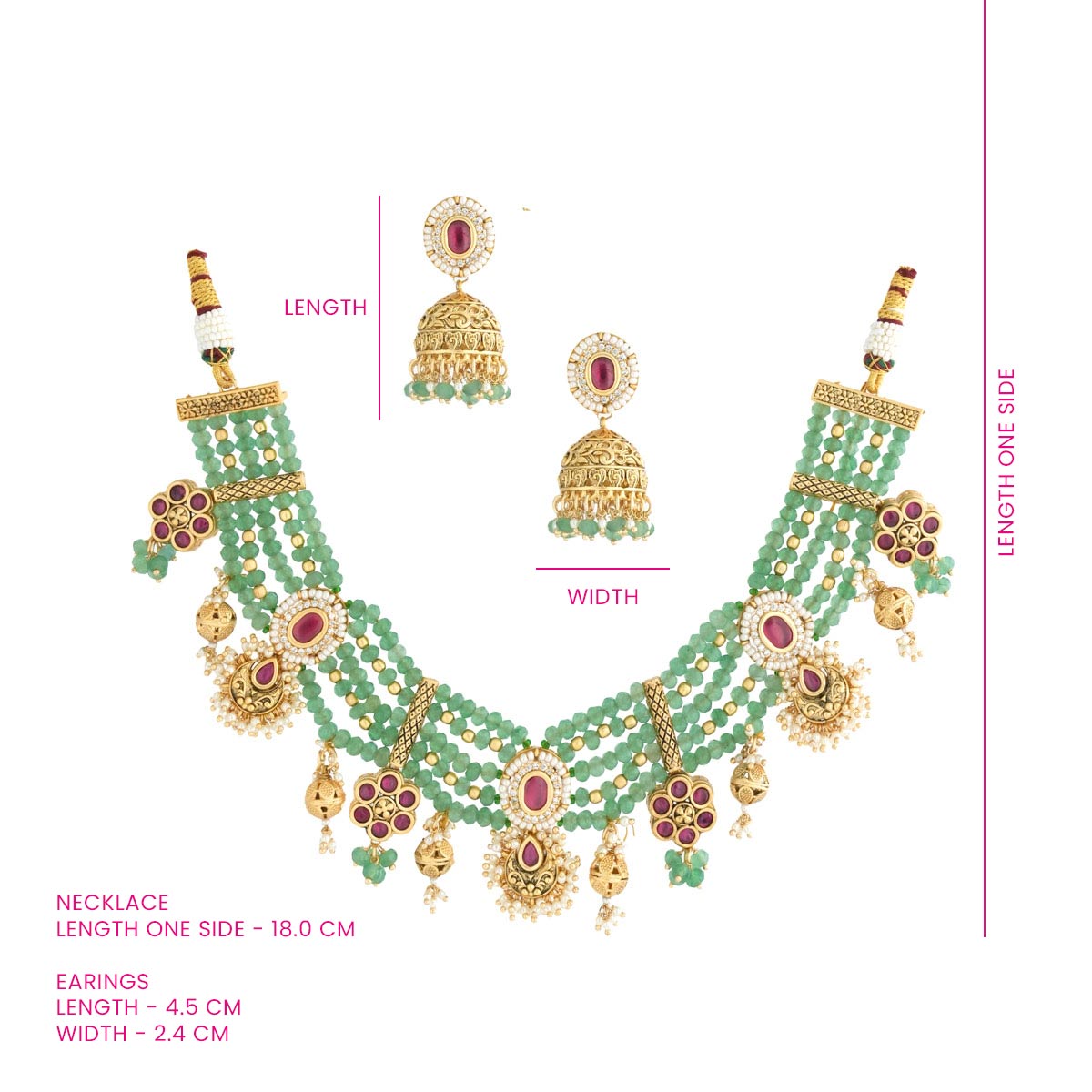 Aarunya Beaded Kundan Necklace Set