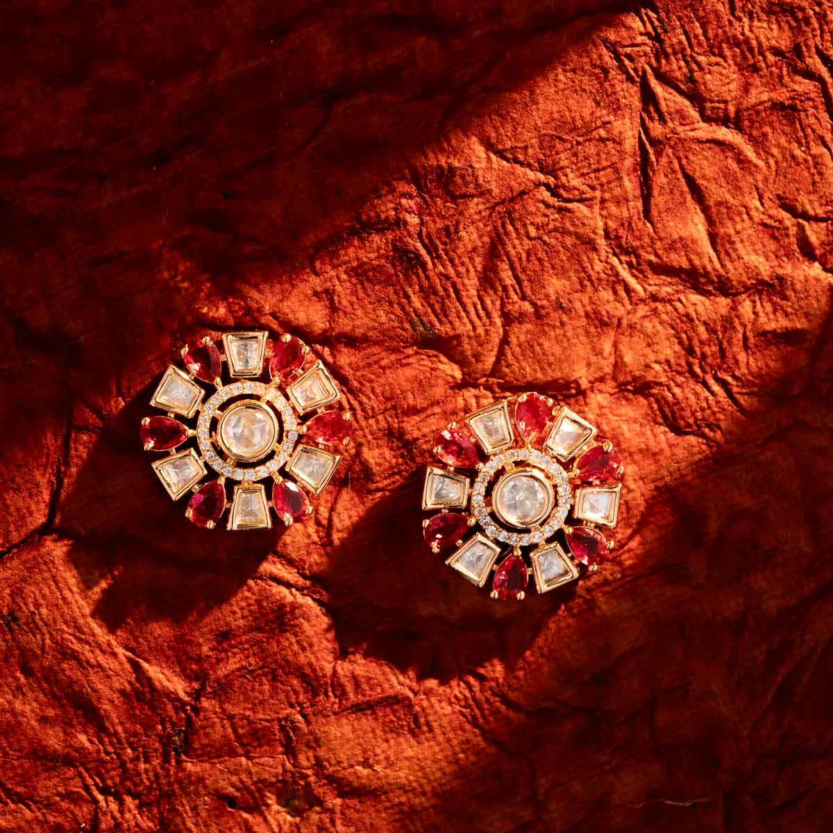 Ruby Sunburst Studs