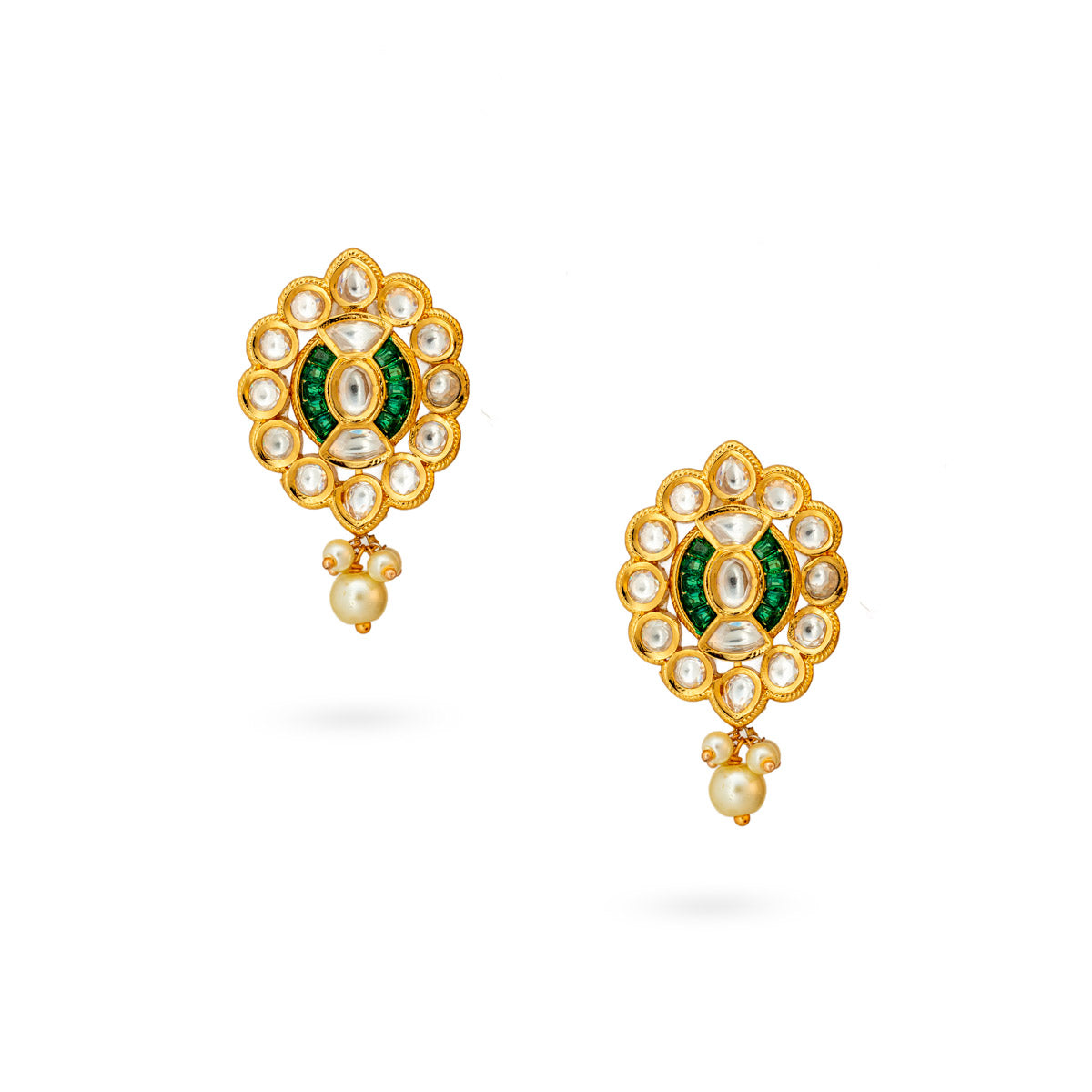 Pearl Drop Kundan Studs