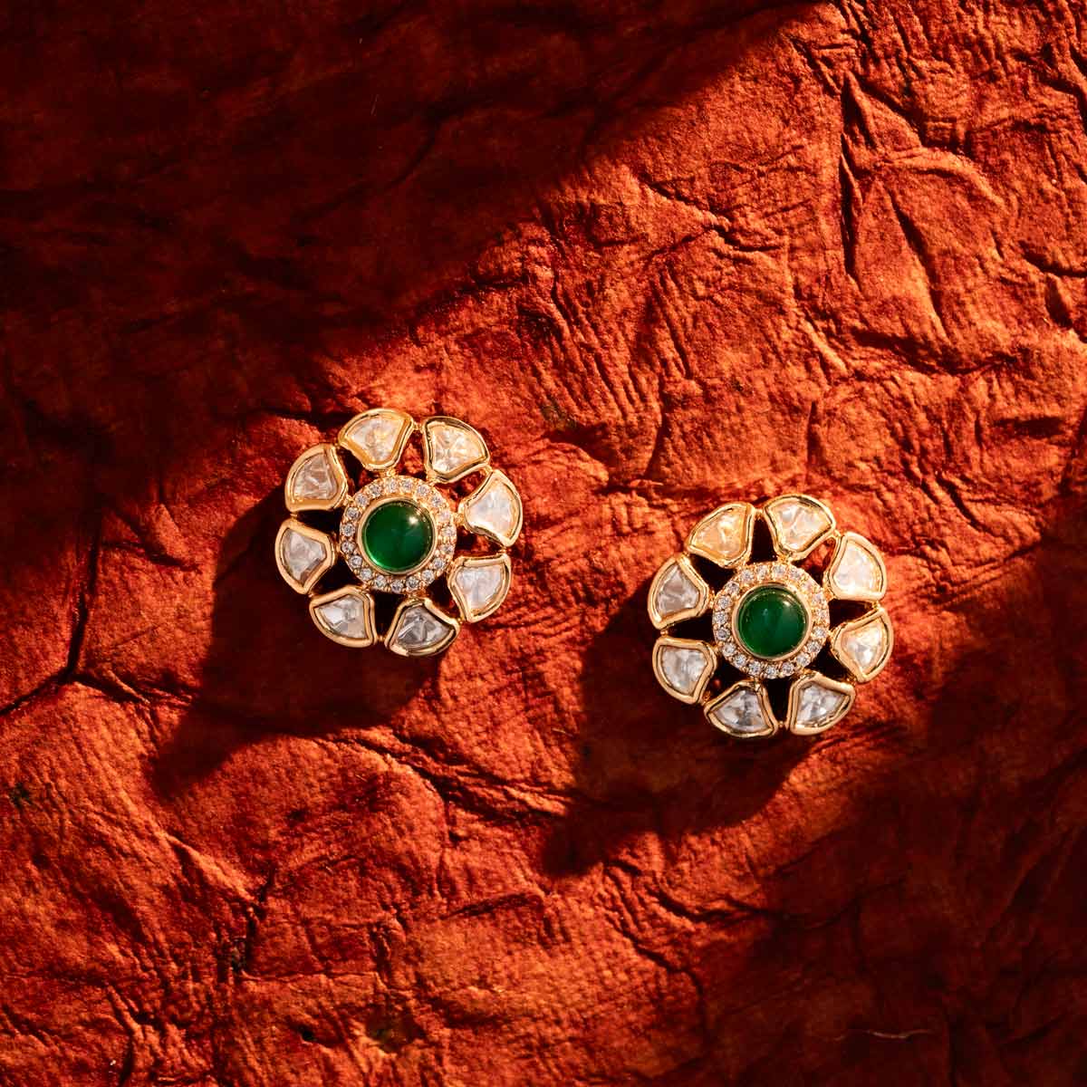 Emerald Daisy Studs