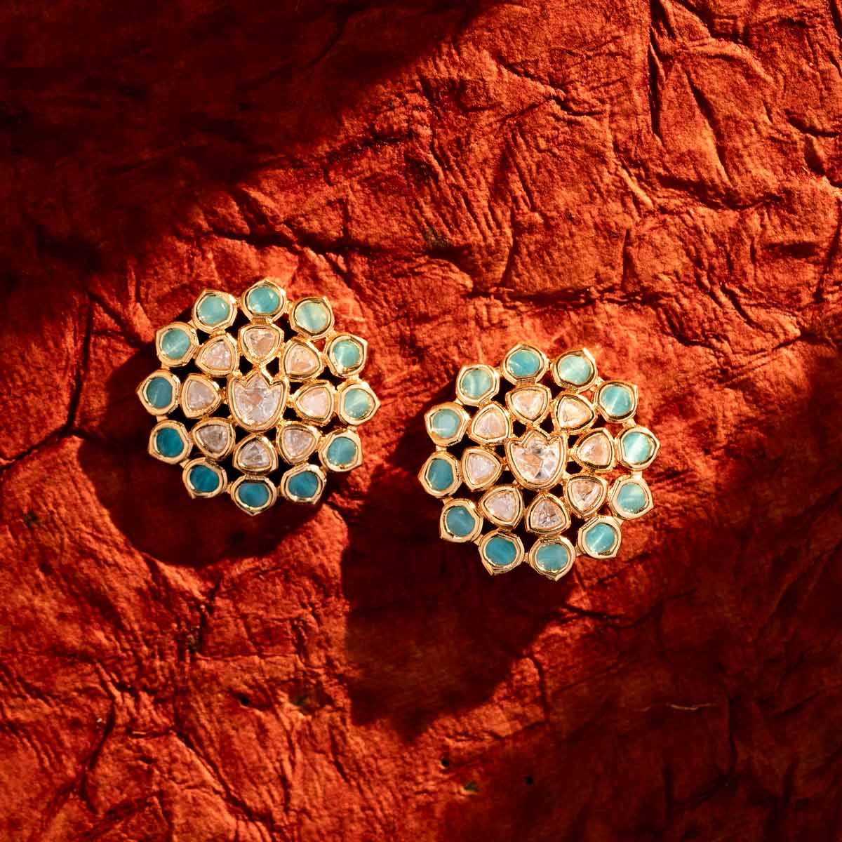 Turquoise Blossom Studs