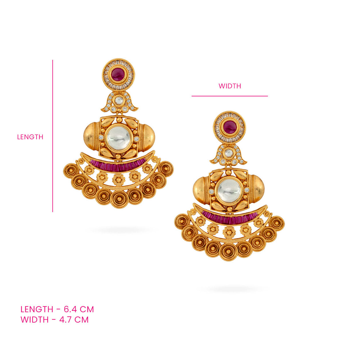 Royal Heritage Gold-Plated Kundan Earrings