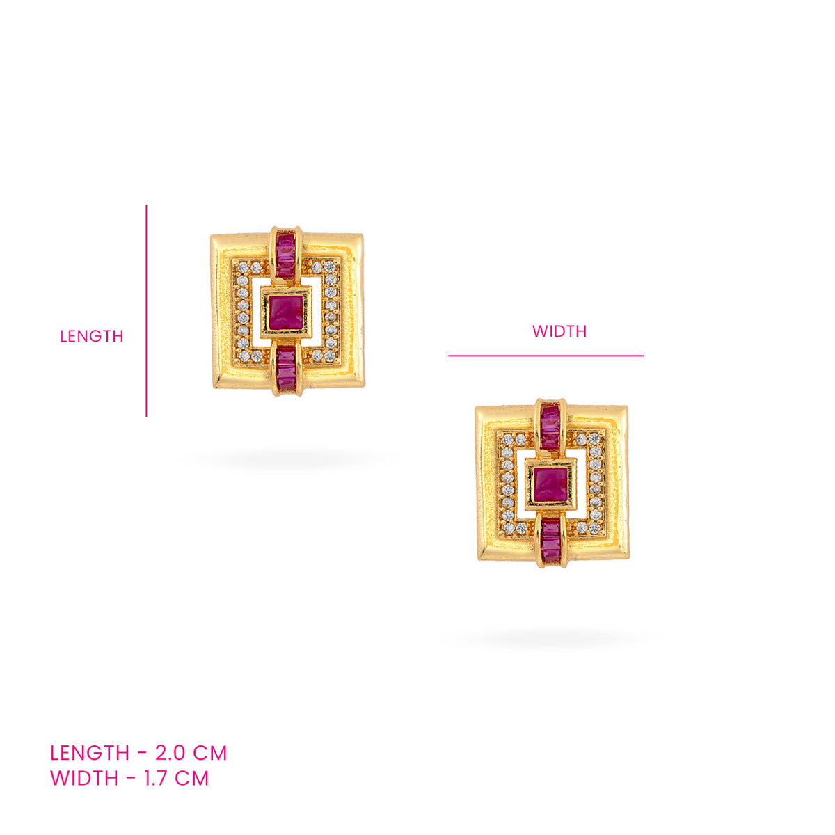 Golden Ruby Enigma Stud Earrings