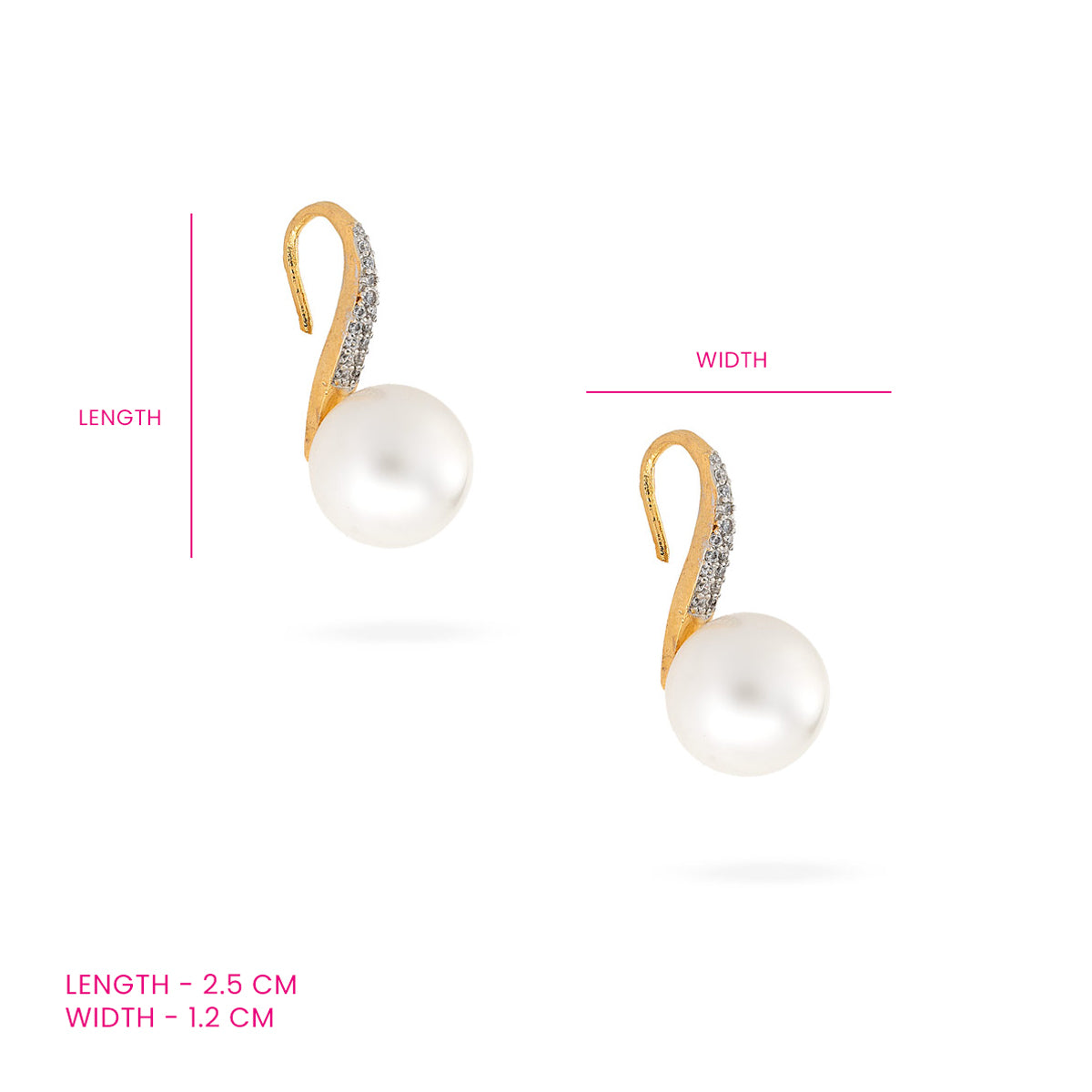 Elegant Pearl Hook Earrings with CZ Accents