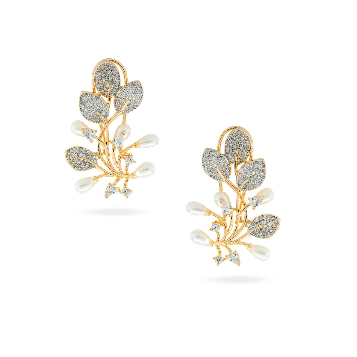 Floral Bloom Pearl Drop Earrings