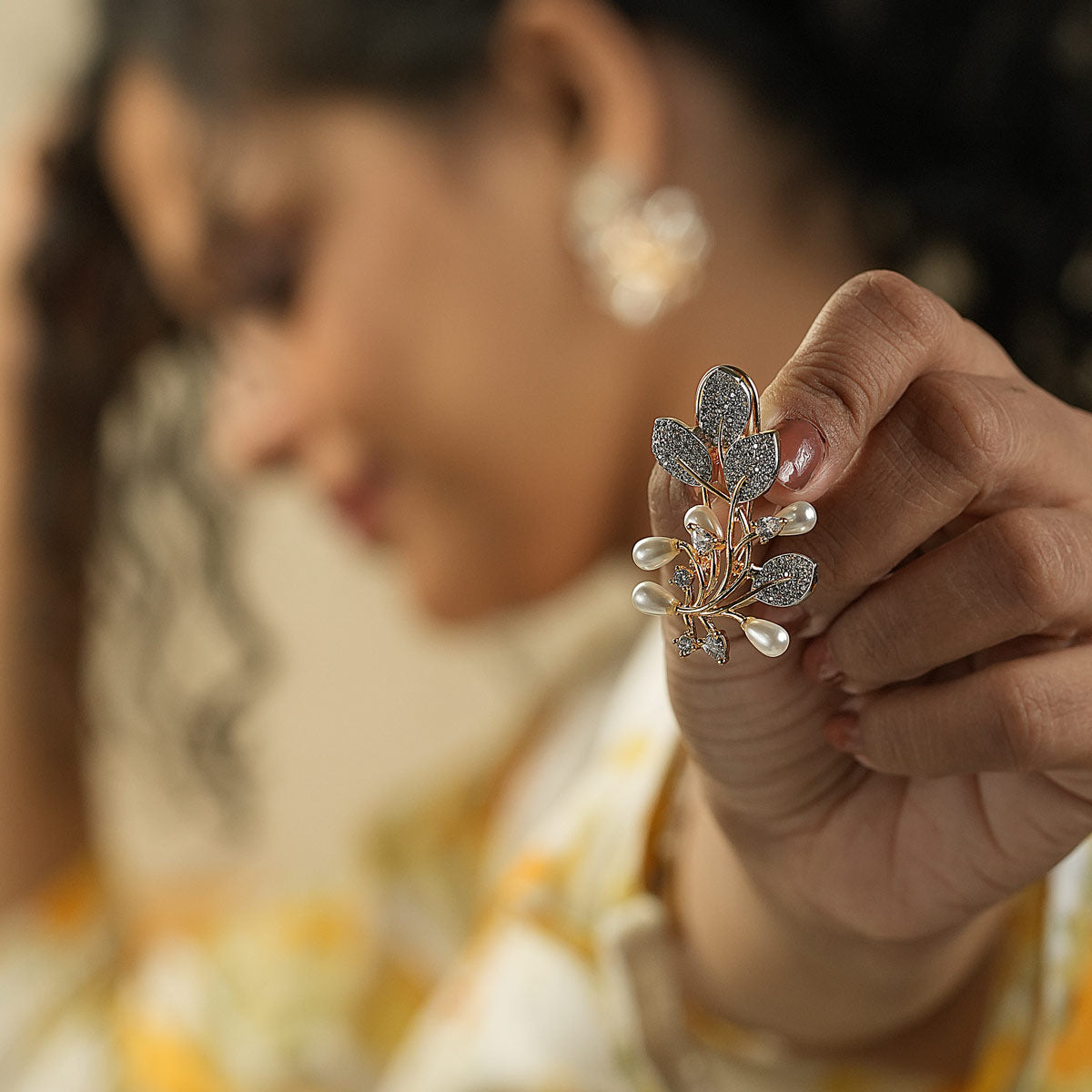 Floral Bloom Pearl Drop Earrings